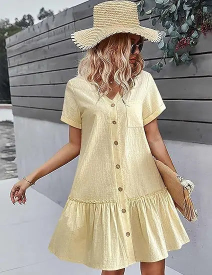 Mini Dress Cotton Linen — Fresco ed Elegante