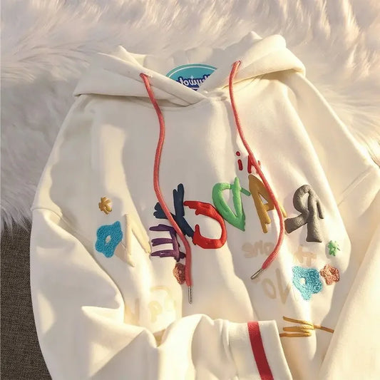 Colorful Letters Oversized Sweatshirt — Autumn Streetwear