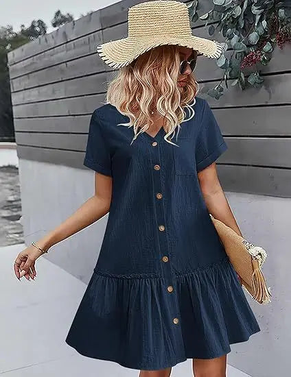 Mini Dress Cotton Linen — Fresco ed Elegante