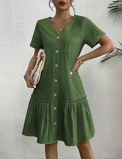 Mini Dress Cotton Linen — Fresco ed Elegante