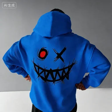 Gothic Smile Oversized Hoodie — Dark Streetwear