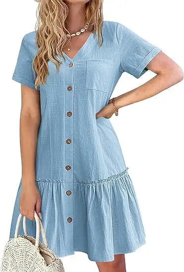 Mini Dress Cotton Linen — Fresco ed Elegante