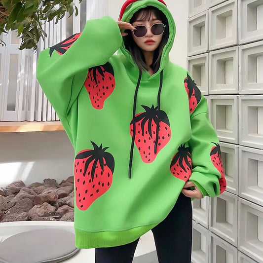 Strawberry Hoodie — Harajuku Y2K Style