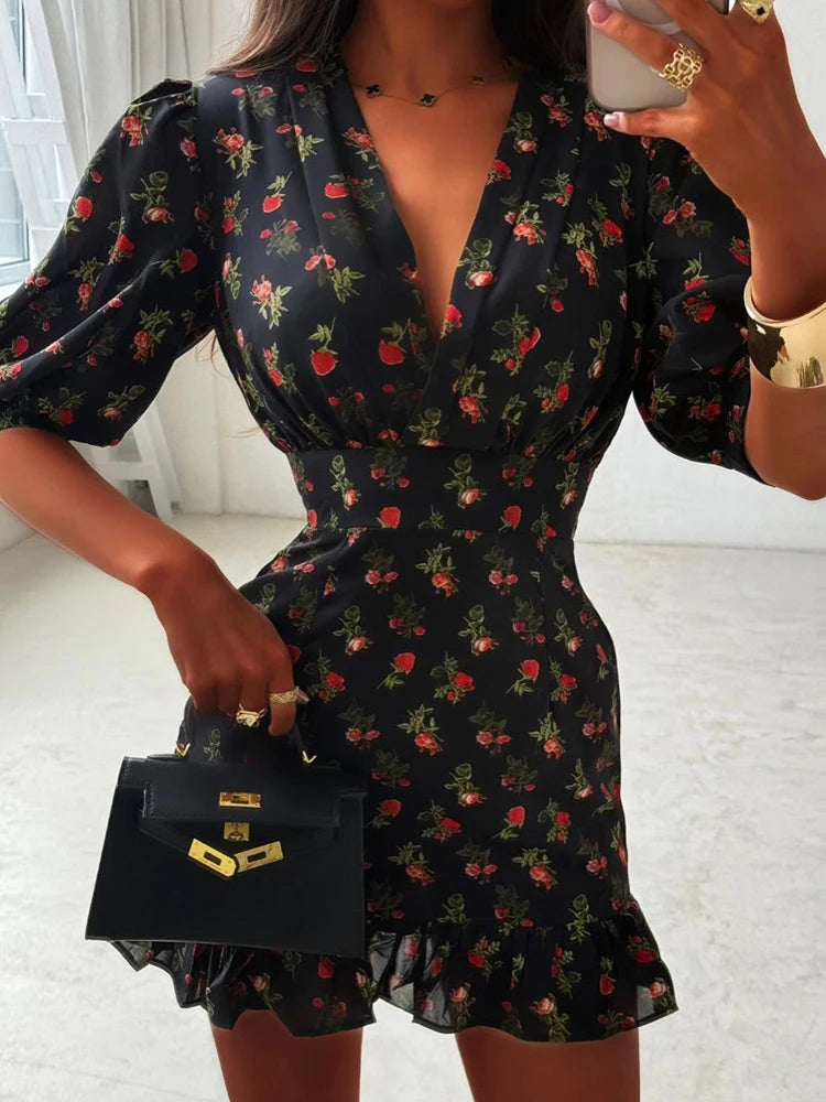 Mini Dress Boho Floreale — Stile Vacanza