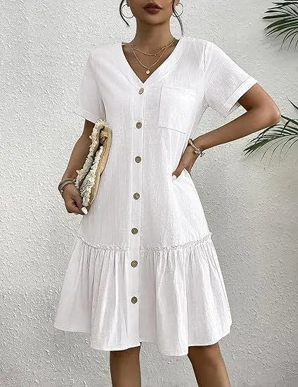 Mini Dress Cotton Linen — Fresco ed Elegante
